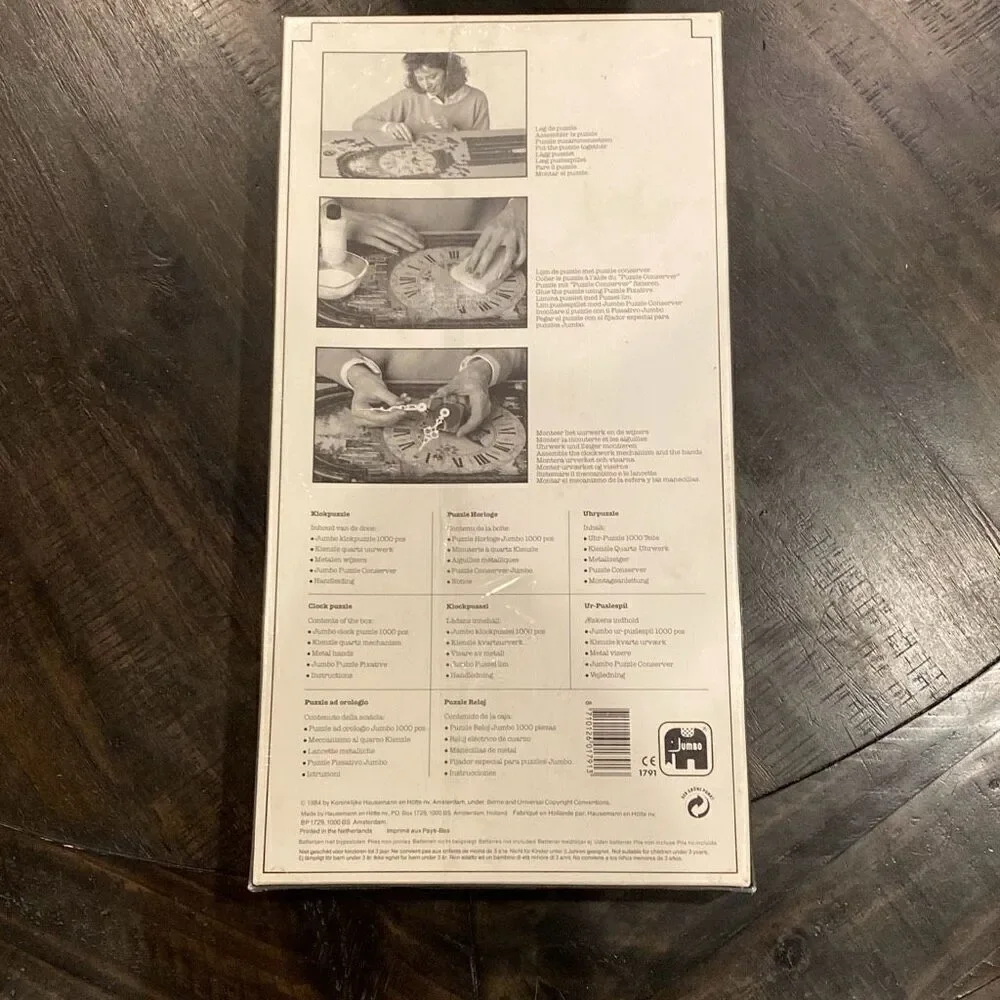 VTG 1984 Jumbo Dutch 1000 Piece Puzzle 54” Clock SEALED NEW